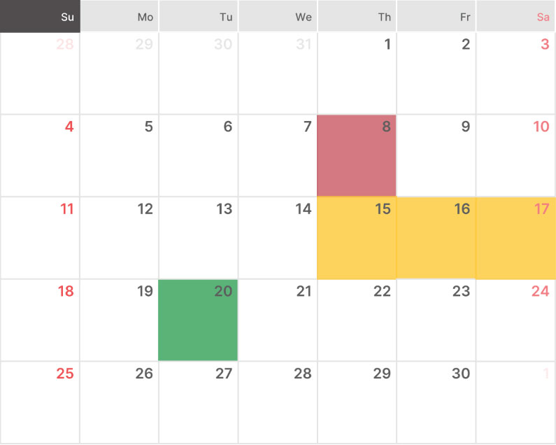 calendar calendar for asset gathering